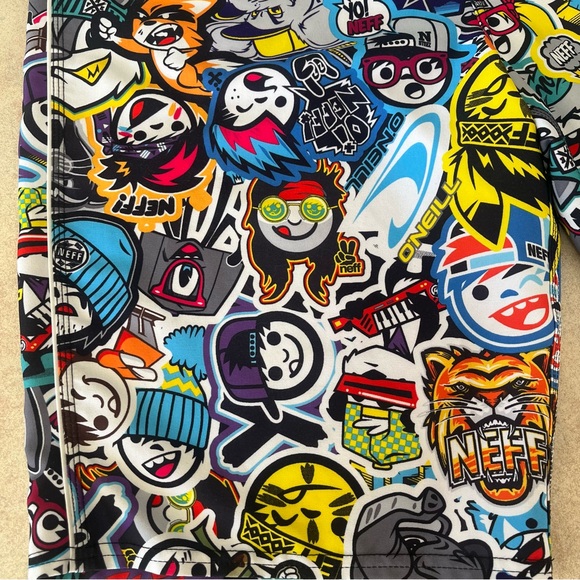 O'Neill & Neff Collab Cartoon Board Swim Shorts - Picture 5 of 12